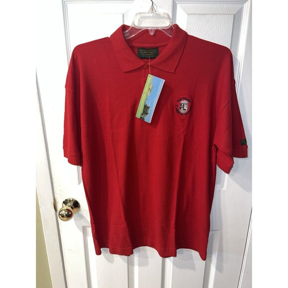 OLD COURSE ST ANDREWS Polo Shirt Mens XL The Golf Shop Exclusive Red Vintage New - Picture 7 of 7